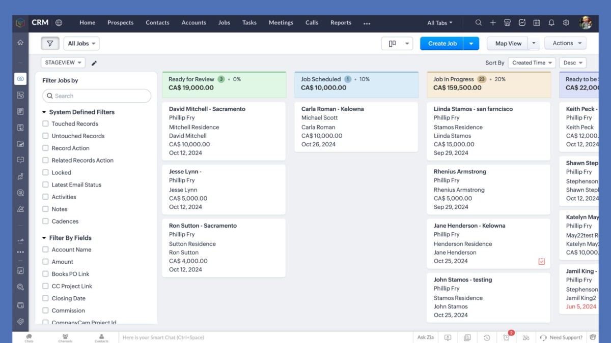 A custom CRM dashboard on a laptop